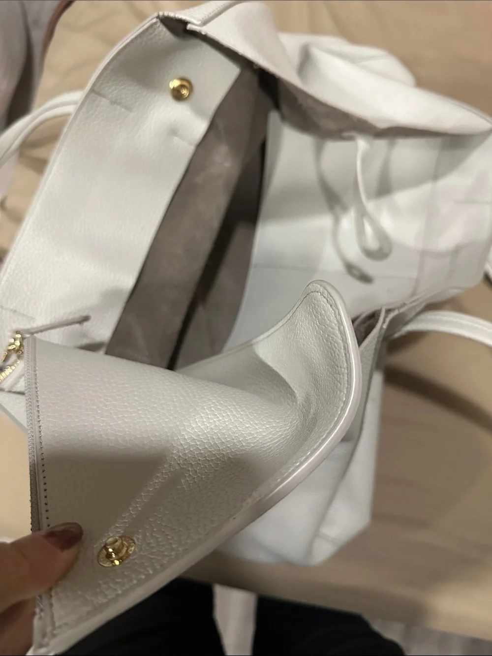 Everyday Structured Tote in Light Gray